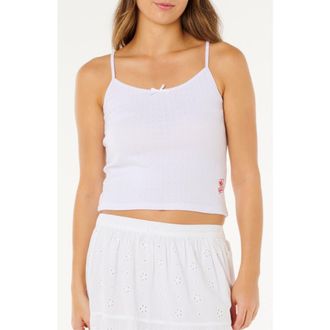 Rip Curl Poolside Pointelle Camisole in Optical White at Nordstrom, Size Xx-Small