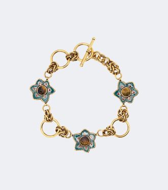 Etro Embellished floral chain necklace