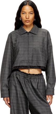 Diesel Cropped Prince of Wales wool-blend coach jacket - Jackets - Woman - Black