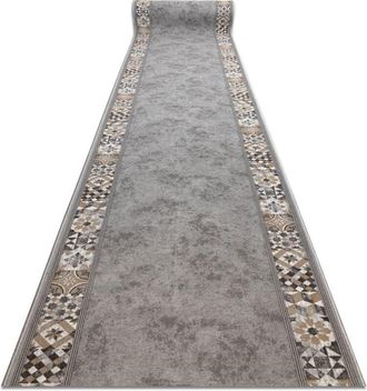 RugsX Runner anti-slip MURCIA LISBON TILES Frame gum grey 80cm grey 80x380 cm