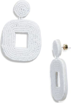Nordstrom Beaded Square Drop Earrings in White at Nordstrom Rack