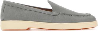 Santoni Grey Suede Yalta Loafers
