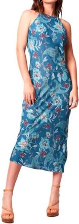 Band Of The Free Audette Floral Sleeveless Midi Dress In Teal