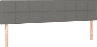vidaXL Cabeceros 2 Unidades De Tela Gris Oscuro 80x5x78/88 Cm Vidaxl