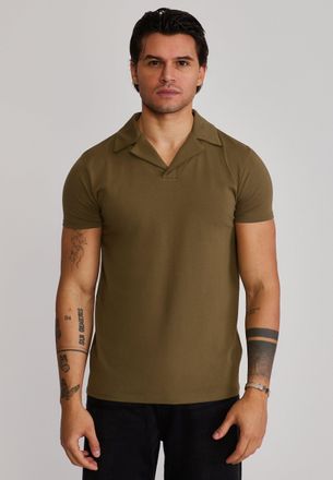 Siksilk Mens Khaki Green Revere Polo XXL