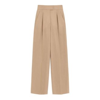 Valentino Wide Trousers, female, Beige, Size: L Faded Pinstripe Pants