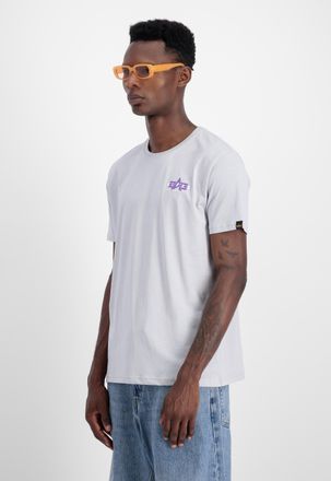 Alpha Industries T-Shirt ALPHA INDUSTRIES Puff Print Logo Backprint T-Shirt, Herren, Gr. XXL, grau (pastel grau), Obermaterial: 100% Baumwolle, Shirts T-Shirt