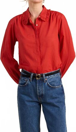 Trovata Kinsley Long Sleeve Blouse In Crimson