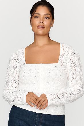 endless rose Lace Square Neck Blouse