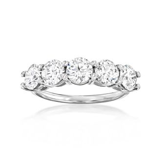 Ross-Simons Lab-Grown Diamond 5-Stone Ring in 14kt White Gold