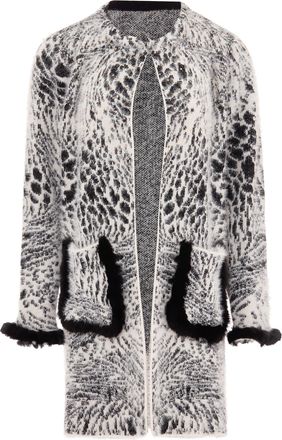 Faina Vest Dames wol wit zwart