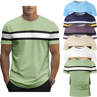 Generic 6Pack Mens T-Shirts Short Sleeve Pocket Tee Shirt Casual Crew Neck Moisture Wicking Soft Basic T Shirts (UK, Alpha, 3XL, Regular, Regular, 15)