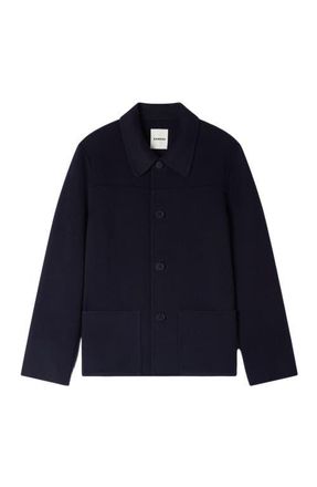 Sandro Wool jacket with regular collar in Navy Blue at Nordstrom, Size Xx-Large