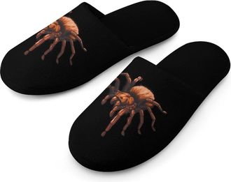 Generic Bird Eating Spider Warm Mens Slippers Slip On Soft Fleece House Shoes Winter Indoor Outdoor