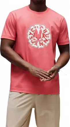 Psycho Bunny Toby Graphic Tee In Sunkissed Coral