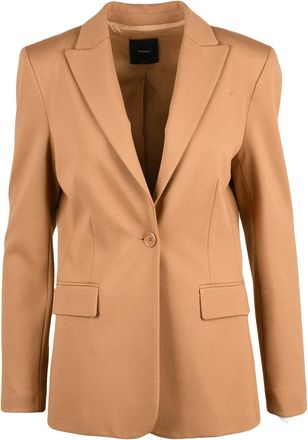 Pinko Beige New Signum Tailored Viscose-Blend Blazer