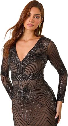 Ariella Starburst Sequin Stretch Bodycon Maxi Dress