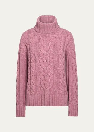 TWP Cashmere Turtleneck Cable-Knit Sweater