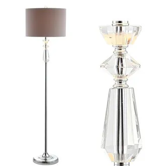 Jonathan Y Designs Layla Crystal / Metal LED Floor Lamp in Clear/chrome at Nordstrom