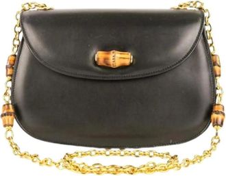 Gucci Pre-owned Shoulder Bags, female, Black, Size: ONE SIZE Pre-owned Bamboo Turnlock Chain Shoulder Bag