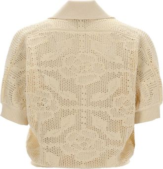 Nude Openwork Cotton Polo - Ivory