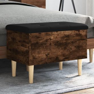 vidaXL Vidaxl - Banco Con Almacenaje Madera Ingenier&iacute;a Roble Ahumado 62x42x46cm