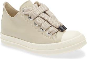 Rick Owens Jumbo Lace Low Top Sneaker in Sand/Milk/Milk at Nordstrom, Size 6Us