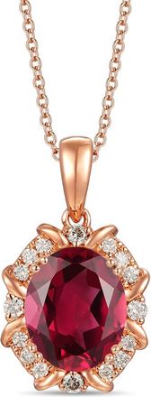 Le Vian 14K Rose Gold 2.14 Ct. Tw. Diamond & Rhodolite Pendant