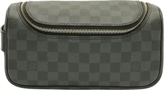 Louis Vuitton Black Damier Graphite Toiletry Pouch (Authentic Pre-Loved)