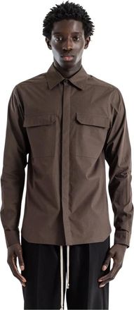 Rick Owens Casual Shirts, male, Brown, Size: S Work Shirt