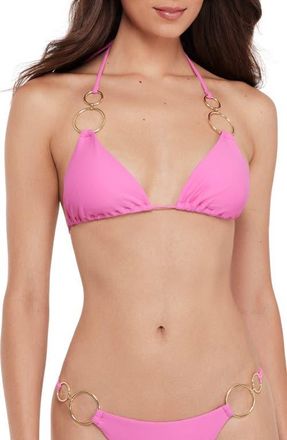 Steve Madden Ring Triangle Bikini Top in Neon Pink at Nordstrom, Size X-Small