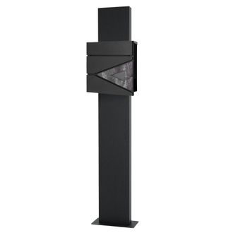 ML Design Buz&oacute;n de correo negro / antracita con pedestal 170cm acero inoxidable