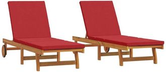 vidaXL Vidaxl - Tumbona 2 Pcs Marr&oacute;n 63 X 199 X 85cm Madera Maciza De Acacia