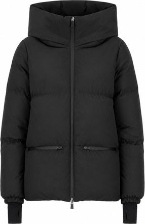 Herno Quilted Black Puffer Jacket with High Collar and Attached Hood