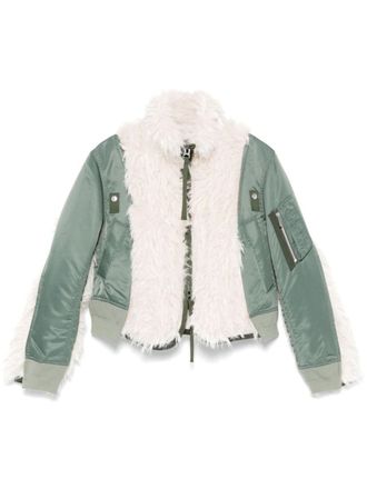 sacai panelled jacket - Green