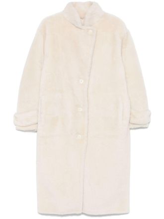 Yves Salomon shearling coat - White