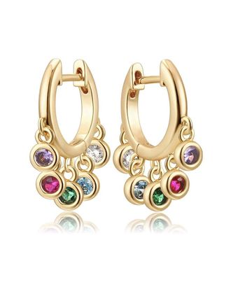 Liv Oliver 18K Plated Quartz Cz Huggie Hoops