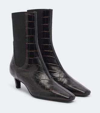 Toteme Botines de piel efecto cocodrilo