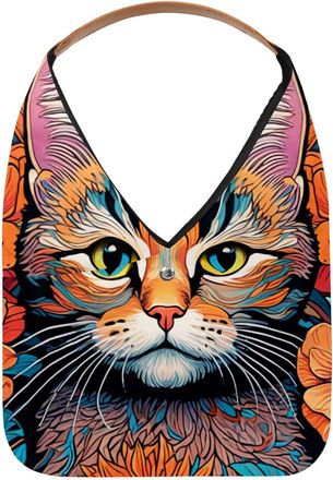 Generic Color Drawing Cat Reusable Lightweight Grocery Bags - Foldable Into Compact Pouch, Washable & Sturdy, Multipurpose for Shopping and Travel