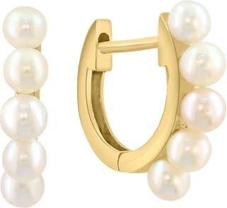 Effy 14K Gold Freshwater Pearl Hoop Earrings in White at Nordstrom Rack