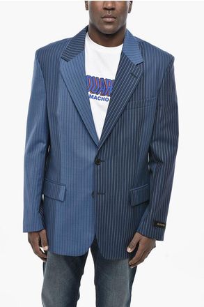 Marni Blazer in Lana Vergine Motivo Gessato con Tasche ad Aletta taglia 48