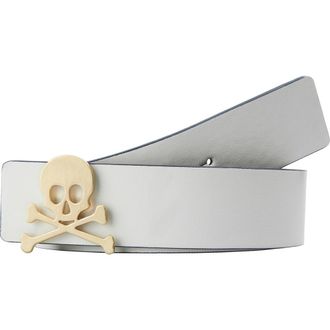 Scalpers Reversible Leather Belt in Whitenavy at Nordstrom, Size X-Small
