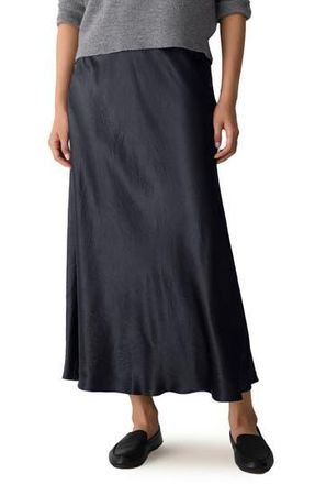 Eileen Fisher Crinkle Satin Bias Skirt in Graphite at Nordstrom Rack, Size Medium