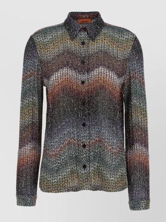 Missoni sequin lam&eacute; viscose shirt long sleeves