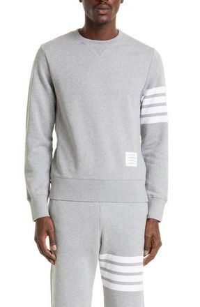 Thom Browne Stripe Sleeve Sweatshirt in 068 - Light Grey at Nordstrom, Size 1