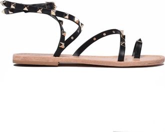 Mim.Mar Black Studded Strap Sandals