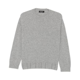 Fabiana Filippi Ronde hals gebreid - Dames - Ronde hals truien - Grijs - XS - Nylon - Truien & Vesten