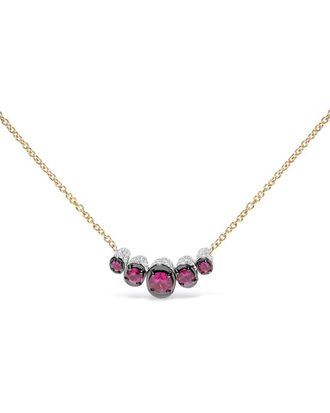 House of Brilliance Haus Of Brilliance Colorful Gemstones 18K Rose Gold 1.03 Ct. Tw. Diamond & Ruby Choker Necklace