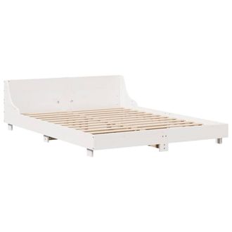 Berkfield Home Modern Bed Frame without Mattress White 140x200 cm Solid Wood Pine