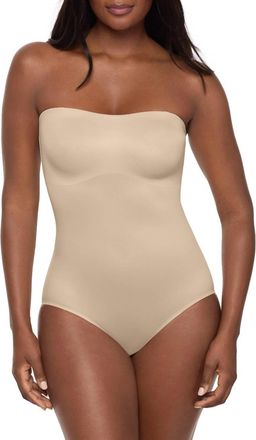 Miraclesuit Show Stopper Strapless Shaping Bodysuit In Beige